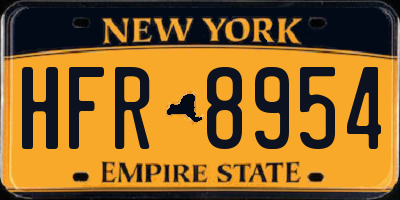 NY license plate HFR8954