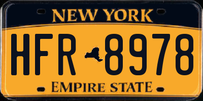 NY license plate HFR8978