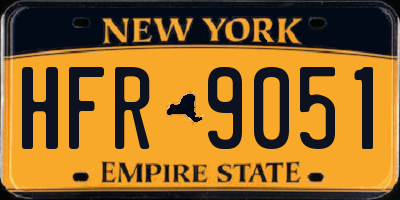 NY license plate HFR9051