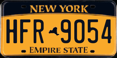NY license plate HFR9054