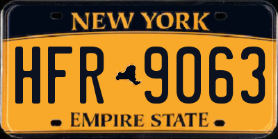 NY license plate HFR9063