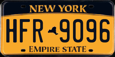 NY license plate HFR9096
