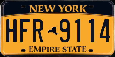 NY license plate HFR9114