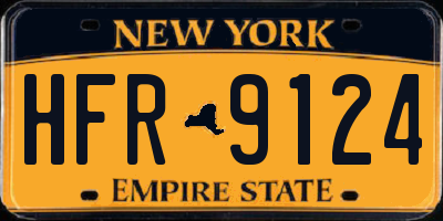NY license plate HFR9124
