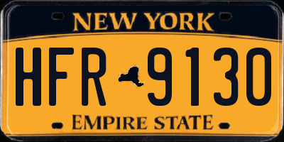 NY license plate HFR9130