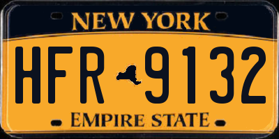 NY license plate HFR9132