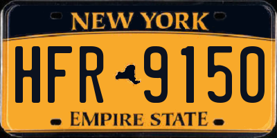 NY license plate HFR9150