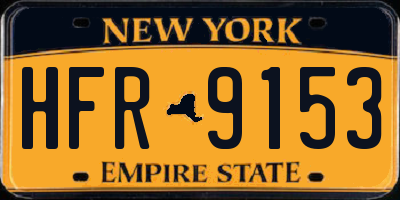 NY license plate HFR9153