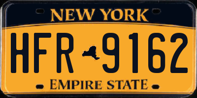 NY license plate HFR9162