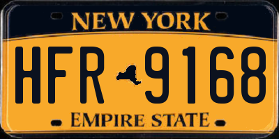 NY license plate HFR9168