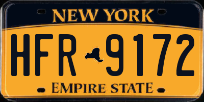 NY license plate HFR9172
