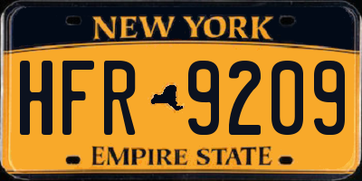 NY license plate HFR9209