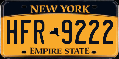 NY license plate HFR9222