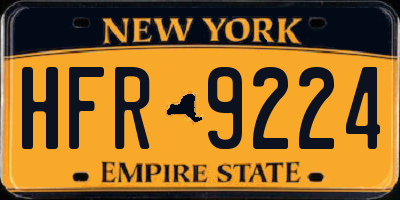 NY license plate HFR9224