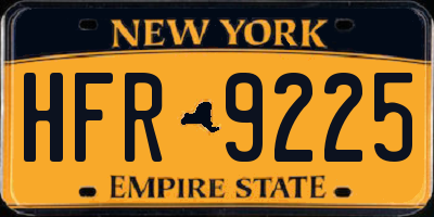 NY license plate HFR9225