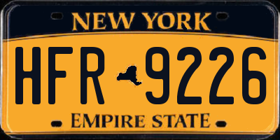 NY license plate HFR9226