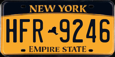NY license plate HFR9246