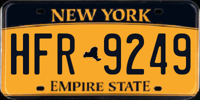 NY license plate HFR9249
