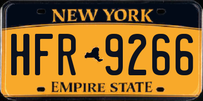 NY license plate HFR9266