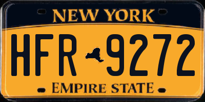NY license plate HFR9272