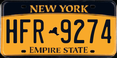 NY license plate HFR9274