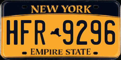 NY license plate HFR9296