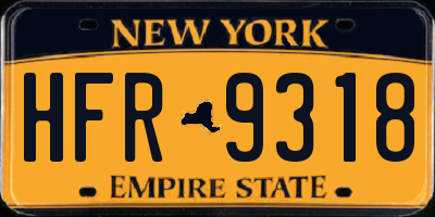 NY license plate HFR9318