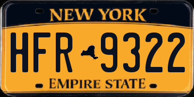 NY license plate HFR9322