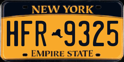 NY license plate HFR9325