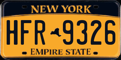 NY license plate HFR9326