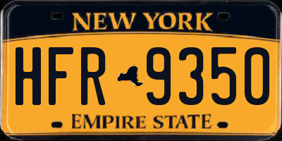 NY license plate HFR9350