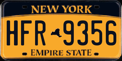 NY license plate HFR9356
