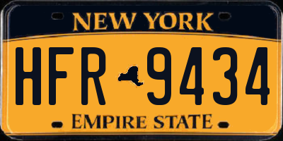 NY license plate HFR9434