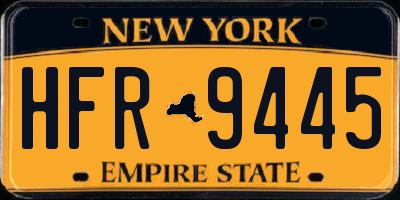NY license plate HFR9445