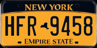 NY license plate HFR9458