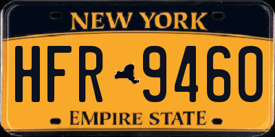 NY license plate HFR9460