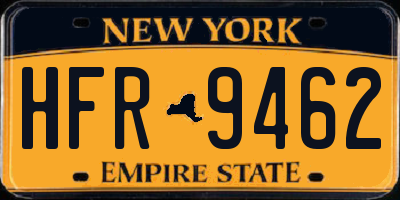 NY license plate HFR9462