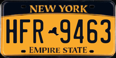 NY license plate HFR9463