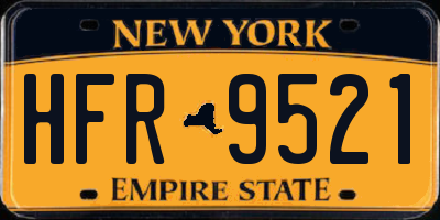 NY license plate HFR9521