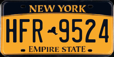 NY license plate HFR9524