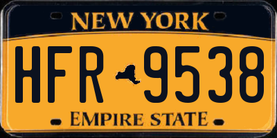 NY license plate HFR9538