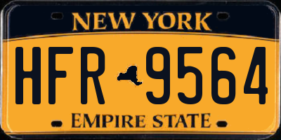 NY license plate HFR9564
