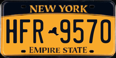 NY license plate HFR9570