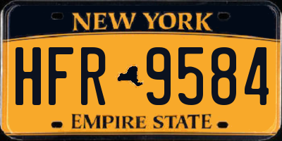 NY license plate HFR9584