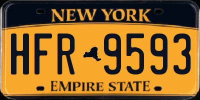 NY license plate HFR9593