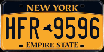 NY license plate HFR9596