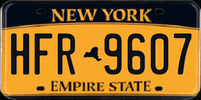 NY license plate HFR9607