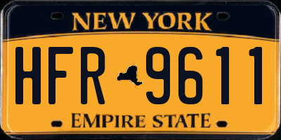 NY license plate HFR9611