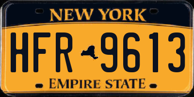 NY license plate HFR9613