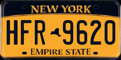 NY license plate HFR9620